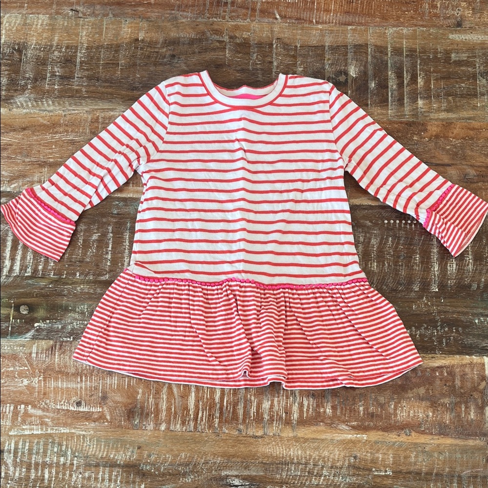 Girls Mini Boden Striped Long Sleeve Tunic Top